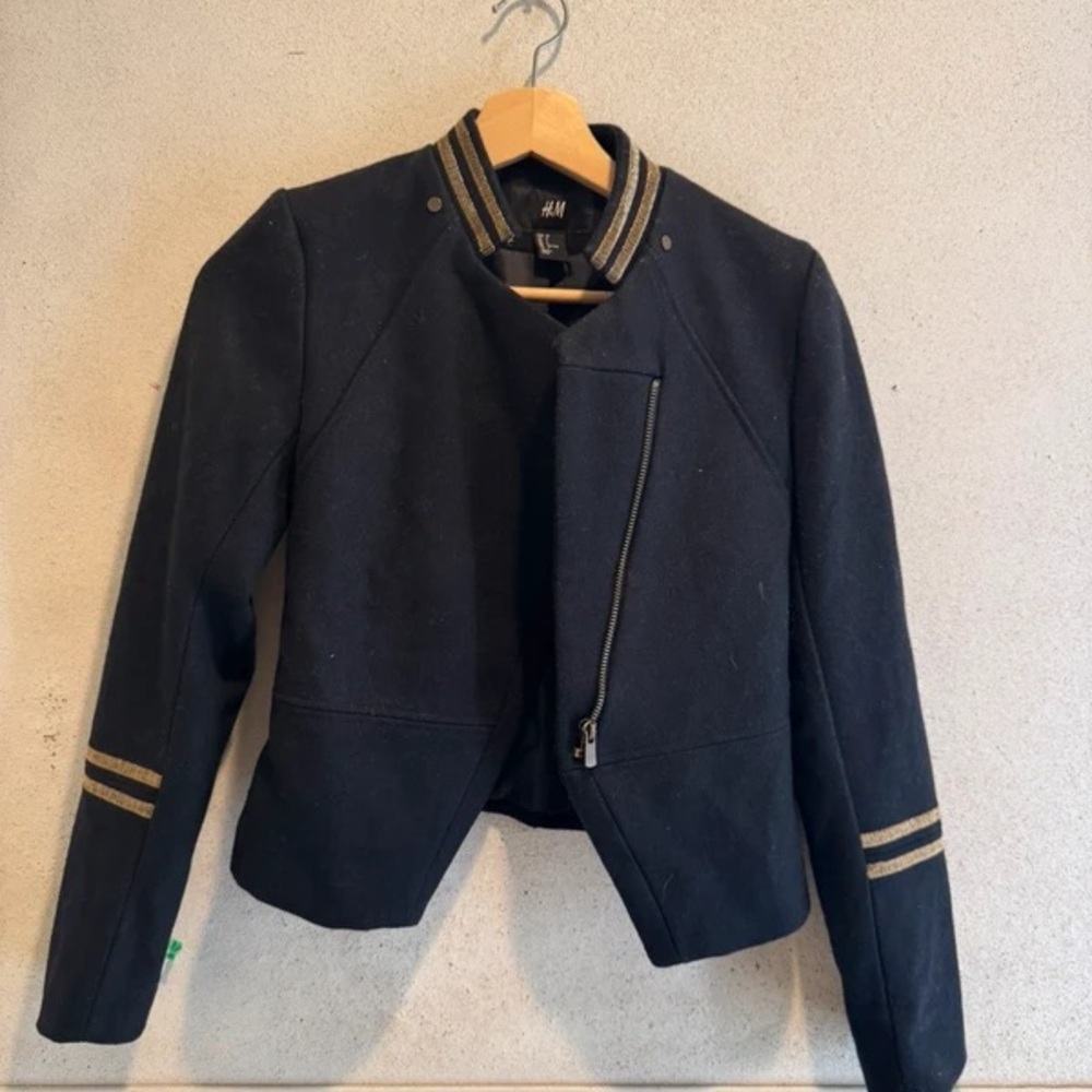 H&M Black Jacket with Gold Accents